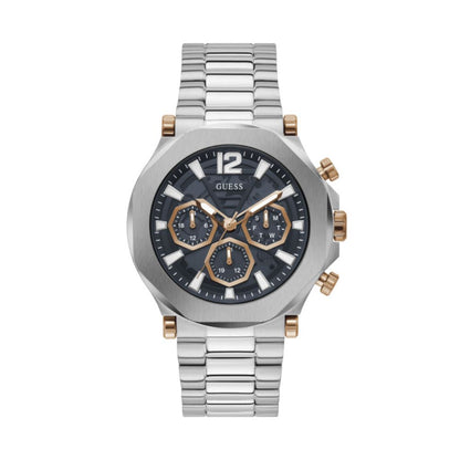 Guess Men’s Watch, Multifunction Dial, Grey Stainless Steel
