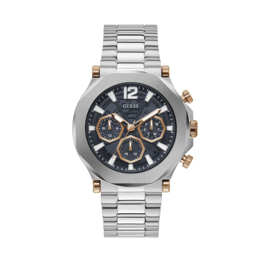 Guess Men’s Watch, Multifunction Dial, Grey Stainless Steel