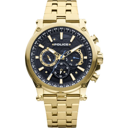 Police Men’s Gold Stainless Steel Watch with 24H Subdial men