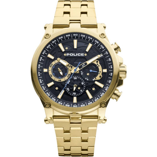 Police Men’s Gold Stainless Steel Watch with 24H Subdial men
