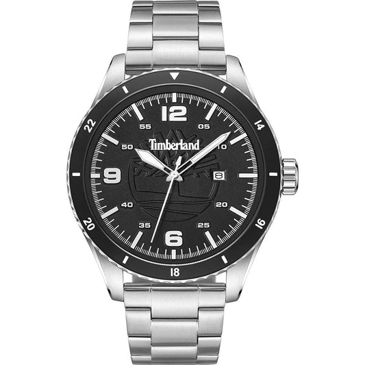 Timberland Gray Stainless Steel Quartz Watch with Black Dial