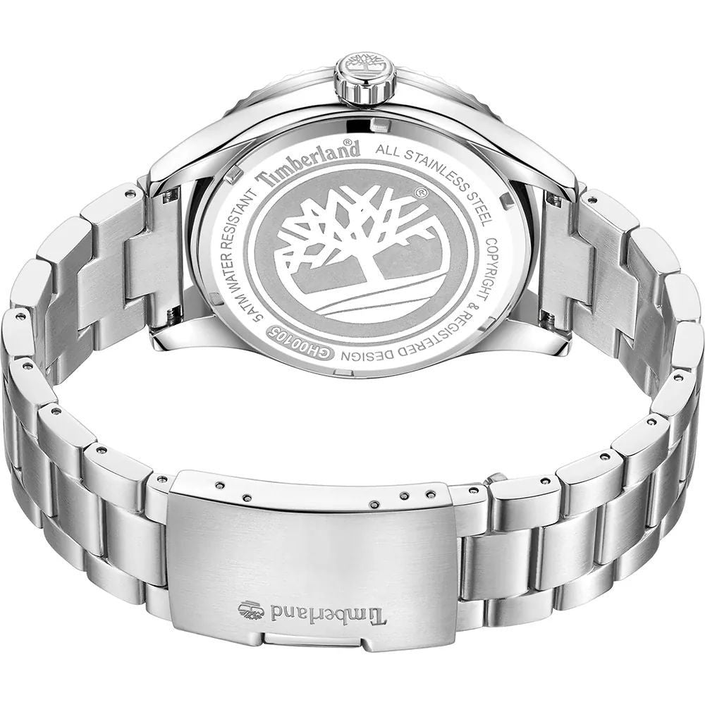Timberland Gray Stainless Steel Quartz Watch with Black Dial