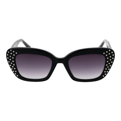 Maje Women’s Sunglasses – Black Cat Eye Frame with Purple Gradient Lenses, 50mm