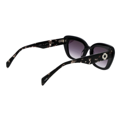 Maje Women’s Sunglasses – Black Cat Eye Frame with Purple Gradient Lenses, 50mm