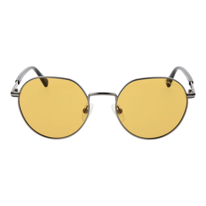 Gant Silver Men’s Sunglasses – Round Metal Frame with Yellow Lenses, 53mm