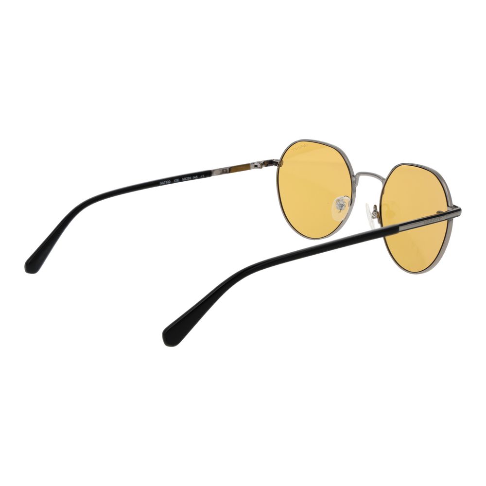 Gant Silver Men’s Sunglasses – Round Metal Frame with Yellow Lenses, 53mm