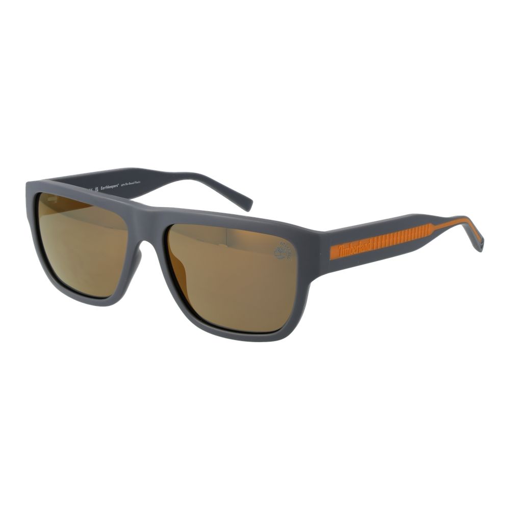 Timberland Men’s Sunglasses – Grey Full-Rim Frame with Polarized Lenses, 58mm