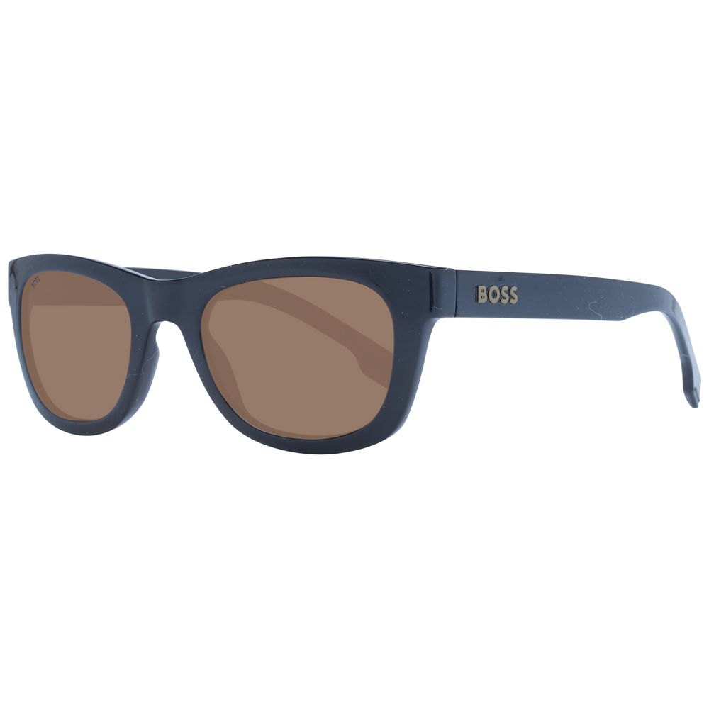 Hugo Boss Black Men’s Sunglasses - Classic Black Rectangle Frame with Brown Lenses