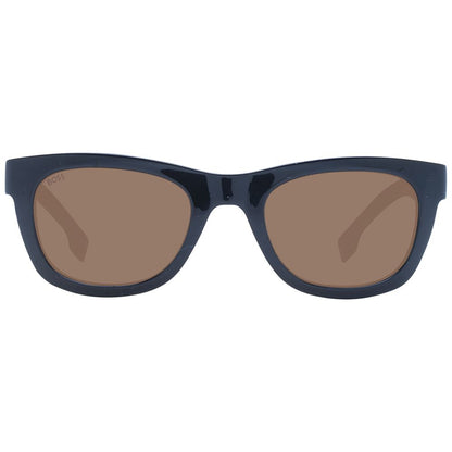 Hugo Boss Black Men’s Sunglasses – Classic Black Rectangle Frame with Brown Lenses, 52mm