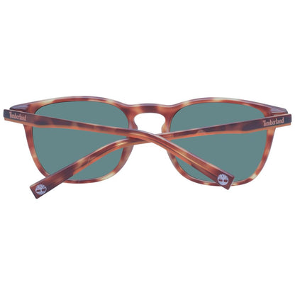 Timberland Men's Brown Square Frame Sunglasses with Green Lenses