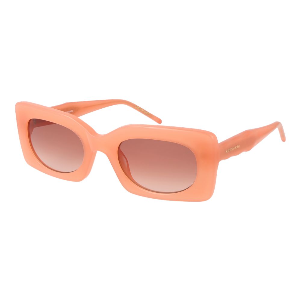 Scotch & Soda Women’s Sunglasses – Pink Rectangle Frame with Brown Lenses, 52mm