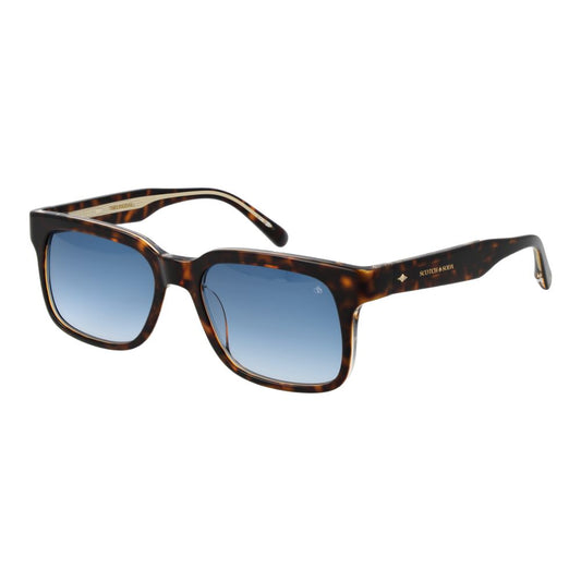 Scotch & Soda Men’s Sunglasses – Brown Square Frame with Blue Gradient Lenses, 54mm