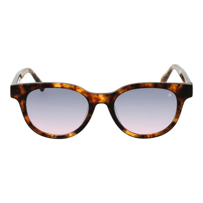 Scotch & Soda Women’s Brown Sunglasses – Chic Round Frame with Blue Gradient Lenses, 50mm