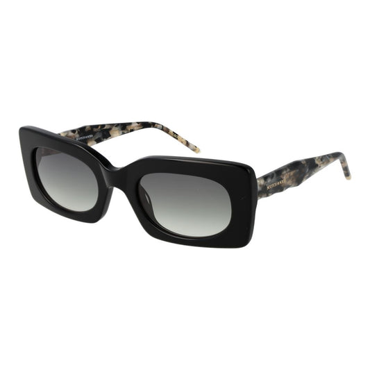 Scotch & Soda Women’s Sunglasses – Black Rectangle Frame with Green Gradient Lenses, 52mm