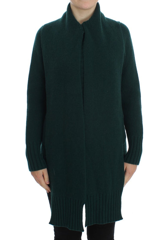 Elegant Green Cashmere Cardigan Sweater - The Luxe Alliance