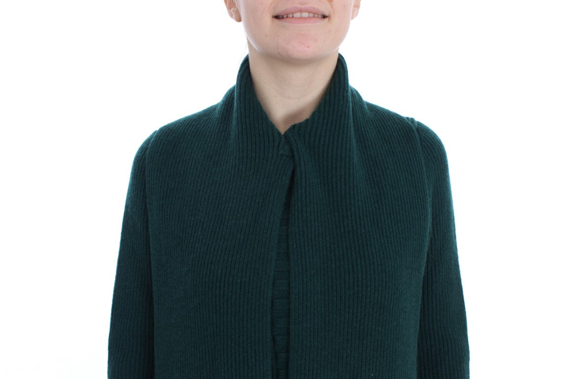 Elegant Green Cashmere Cardigan Sweater - The Luxe Alliance