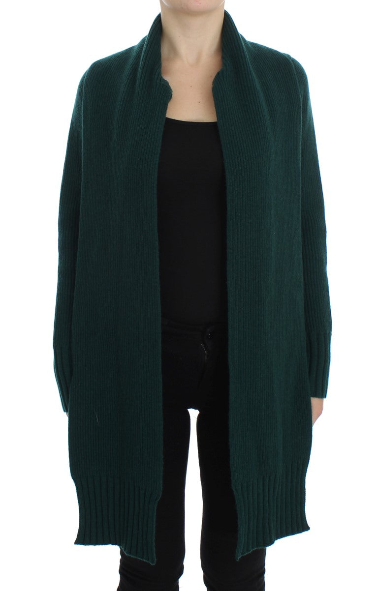 Elegant Green Cashmere Cardigan Sweater - The Luxe Alliance