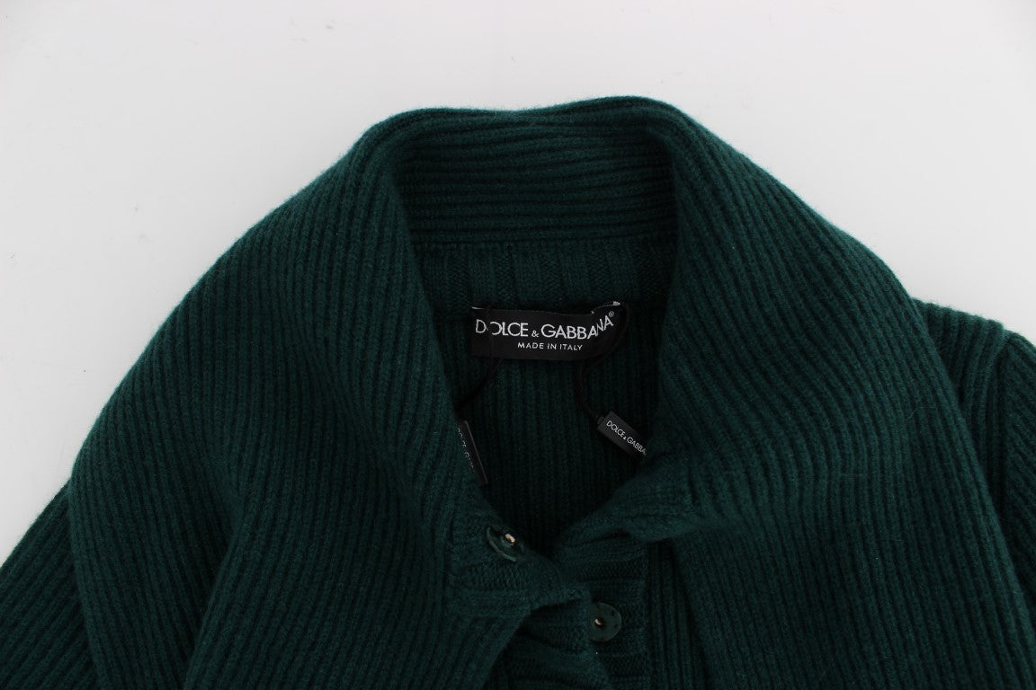 Elegant Green Cashmere Cardigan Sweater - The Luxe Alliance