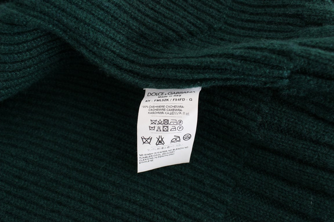 Elegant Green Cashmere Cardigan Sweater - The Luxe Alliance