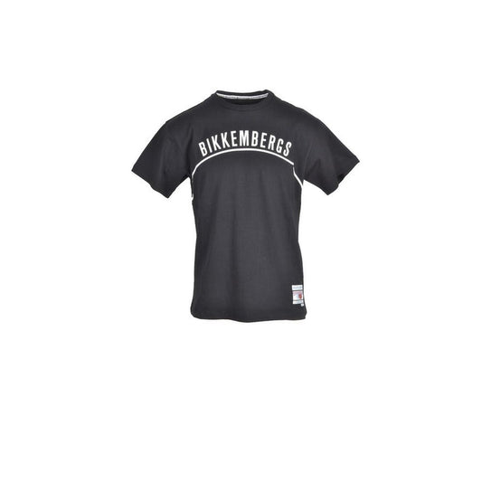 Bikkembergs Black Cotton Graphic Print T-Shirt