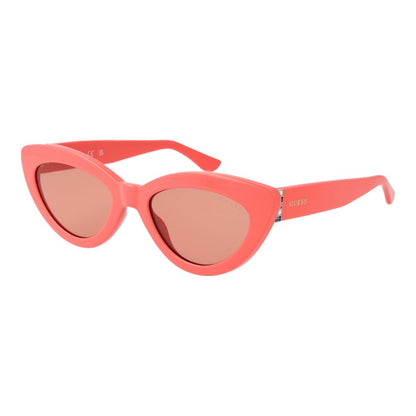 Guess Women's Sunglasses – Chic Rose Cat Eye Frame with Rose Lenses, 52mm