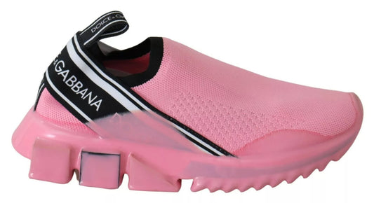 Dolce & Gabbana Sorrento Pink Low Top Slip On Sneakers