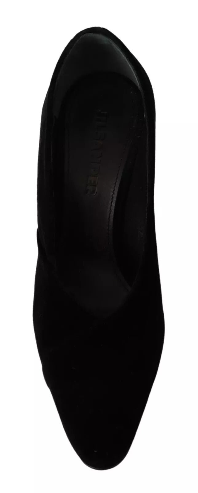 Jil Sander Black Leather Suede Block Heel Pumps