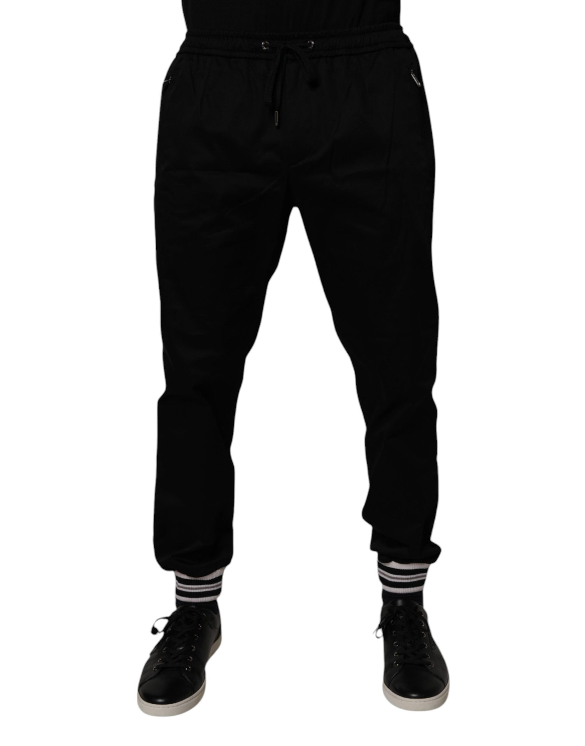 Dolce & Gabbana Black Cotton Stretch Jogger Sweatpants