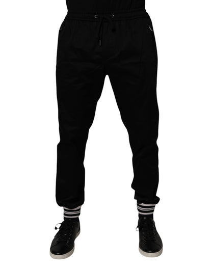 Dolce & Gabbana Black Cotton Stretch Jogger Sweatpants