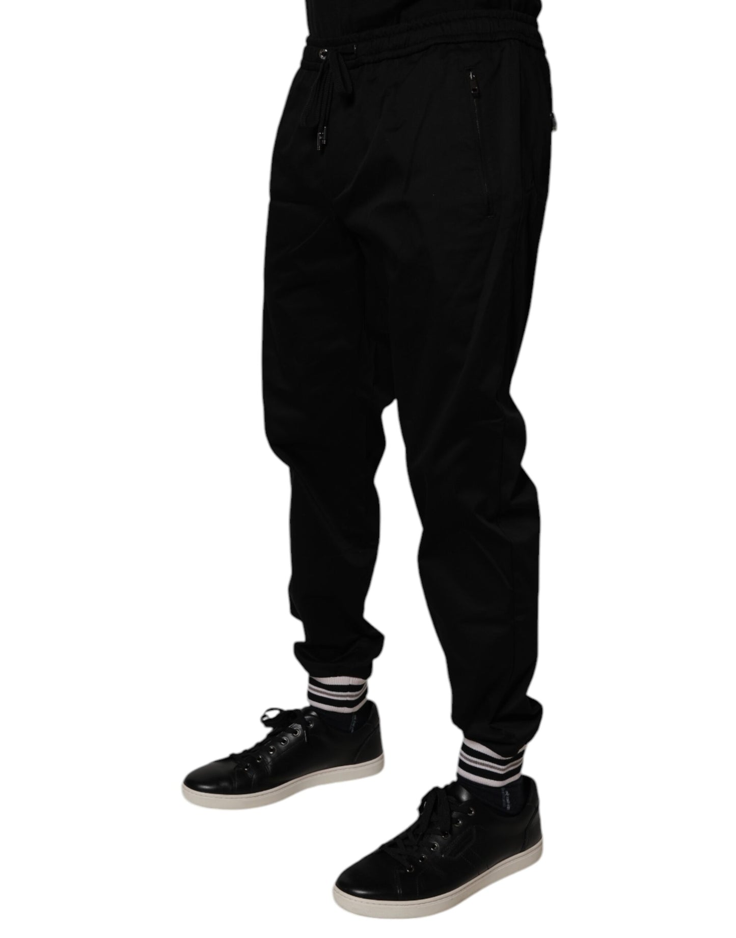 Dolce & Gabbana Black Cotton Stretch Jogger Sweatpants