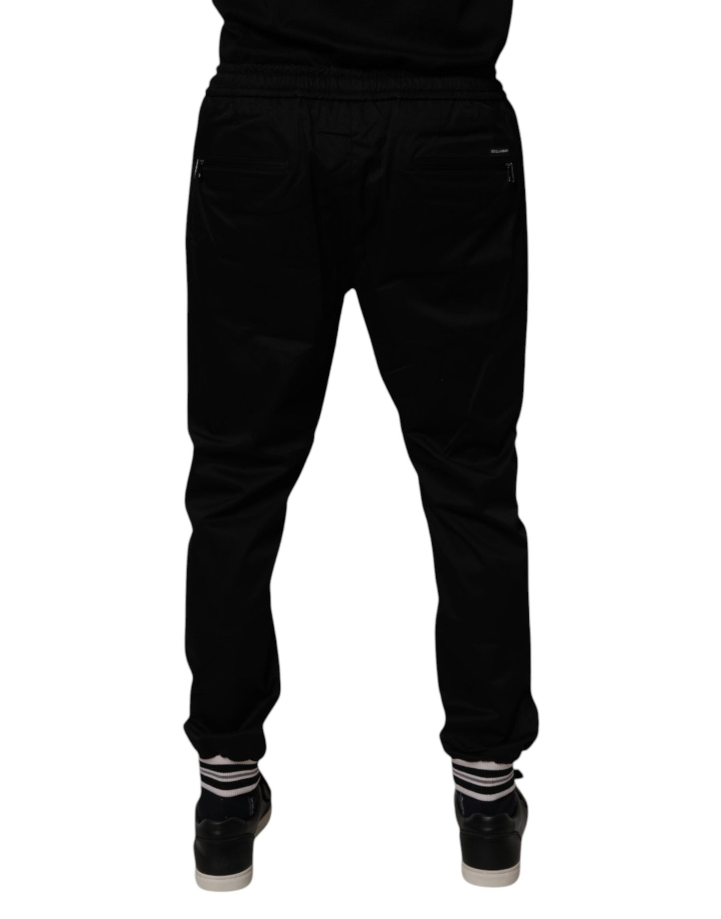 Dolce & Gabbana Black Cotton Stretch Jogger Sweatpants