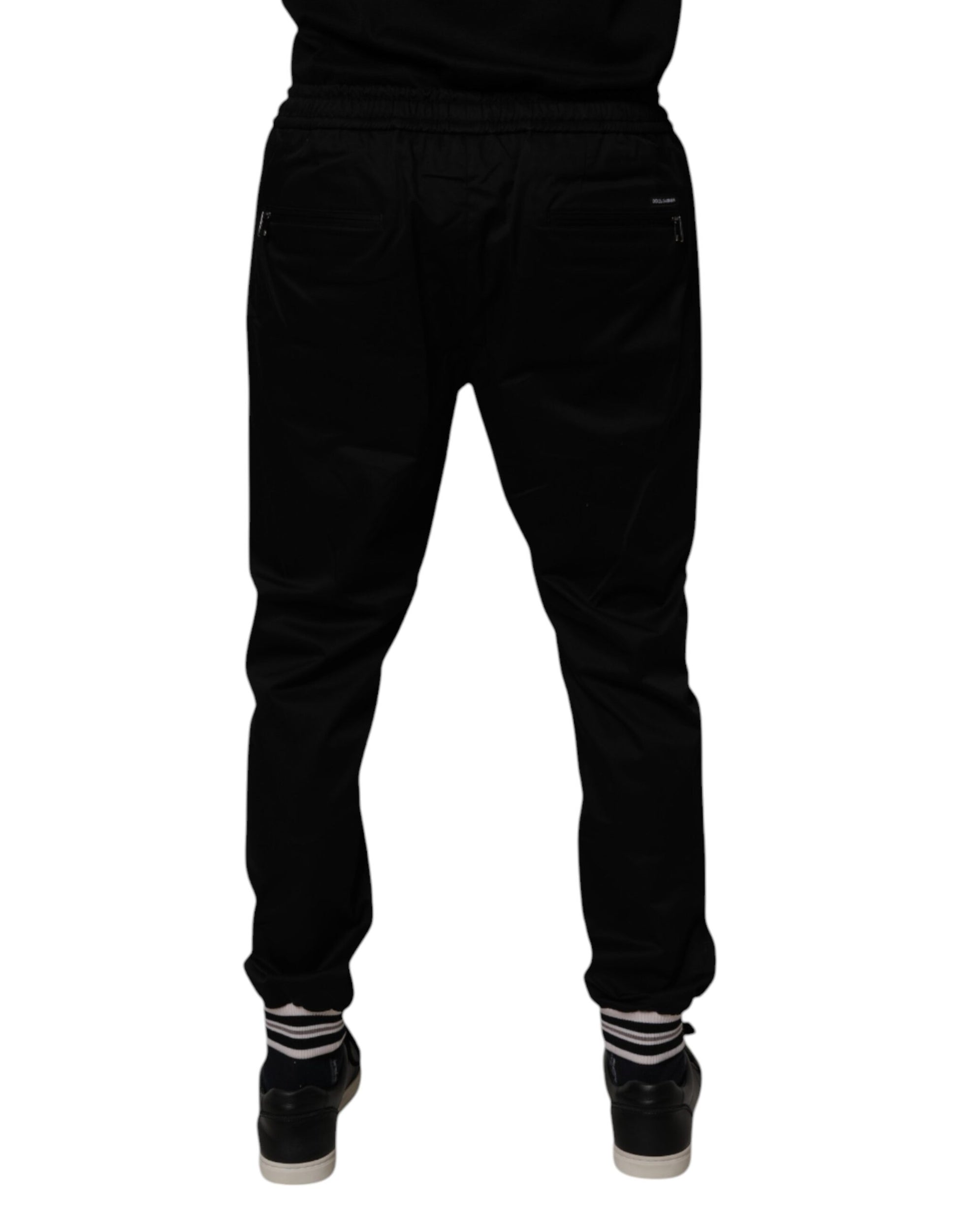 Dolce & Gabbana Black Cotton Stretch Jogger Sweatpants