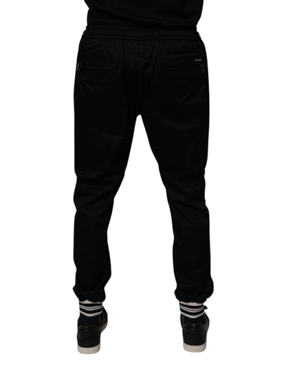 Dolce & Gabbana Black Cotton Stretch Jogger Sweatpants