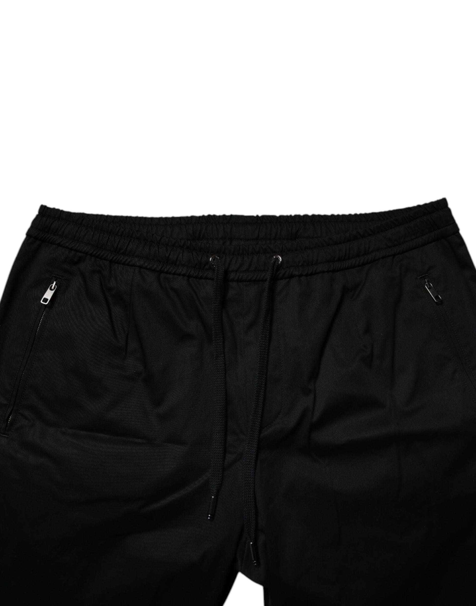 Dolce & Gabbana Black Cotton Stretch Jogger Sweatpants