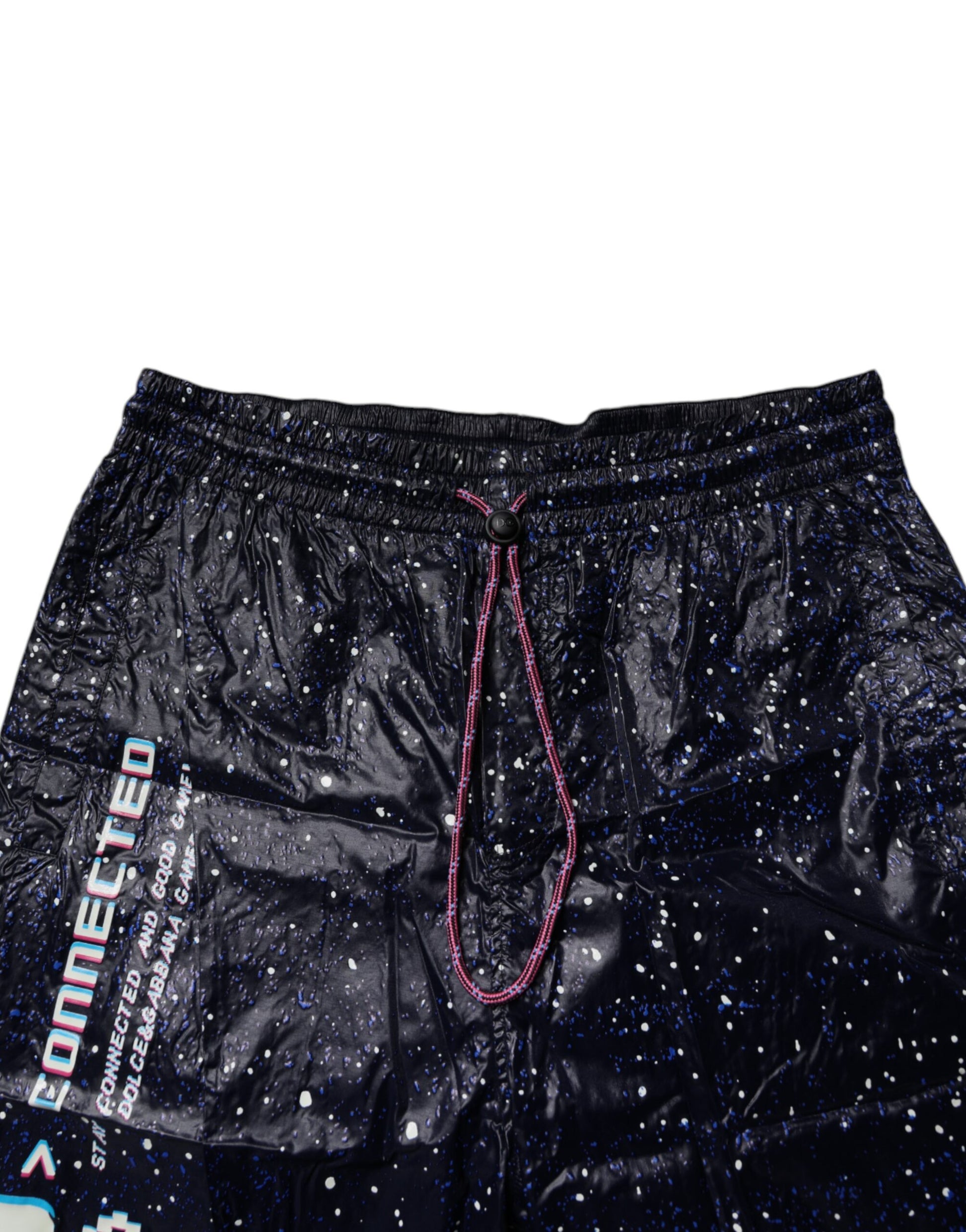 Dolce & Gabbana Dark Blue DG Game Print Cotton Jogger Pants