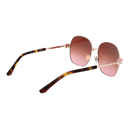 Sandro Rose Gold Women’s Sunglasses – Chic Round Frame with Pink Gradient Lenses, 56mm