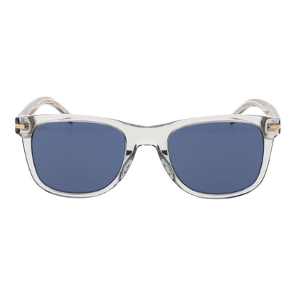 Hugo Boss Men's Sunglasses – Grey Full-Rim Frame with Blue Lenses, 52mm
