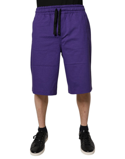 Dolce & Gabbana Purple Cotton Men's Bermuda Sweatshorts