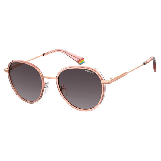 Polaroid Rose Gold Metal Unisex Sunglasses – Elegant Rounded Frame with Polarized Lenses, 51mm