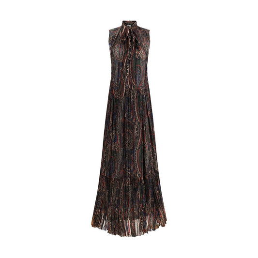 Saint Laurent Paisley Long Dress