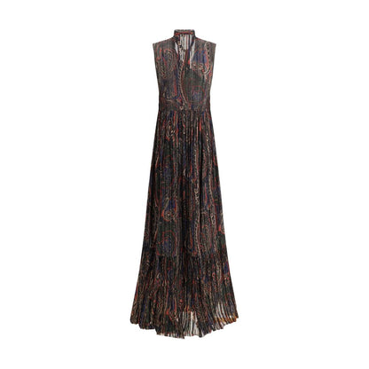 Saint Laurent Paisley Long Dress
