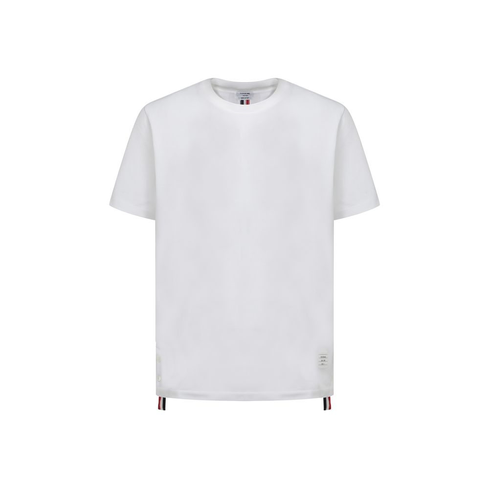 Thom Browne Cotton T-Shirt with Ribbed Collar