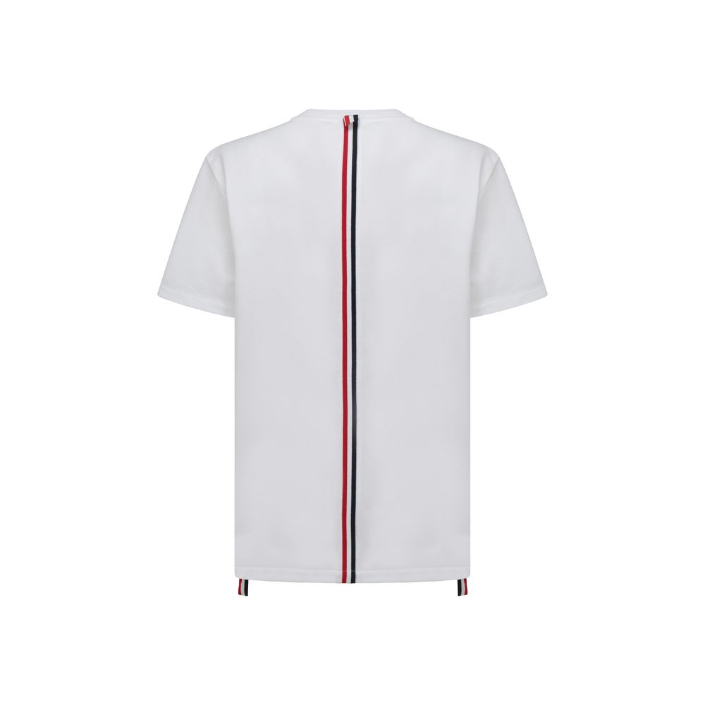 Thom Browne Cotton T-Shirt with Ribbed Collar