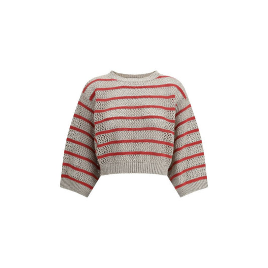 Brunello Cucinelli Perforated Knit Linen Sweater