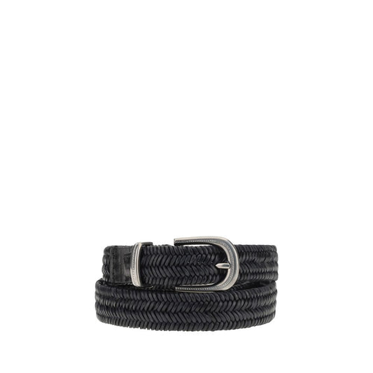 Brunello Cucinelli Braided Stretch Leather Belt