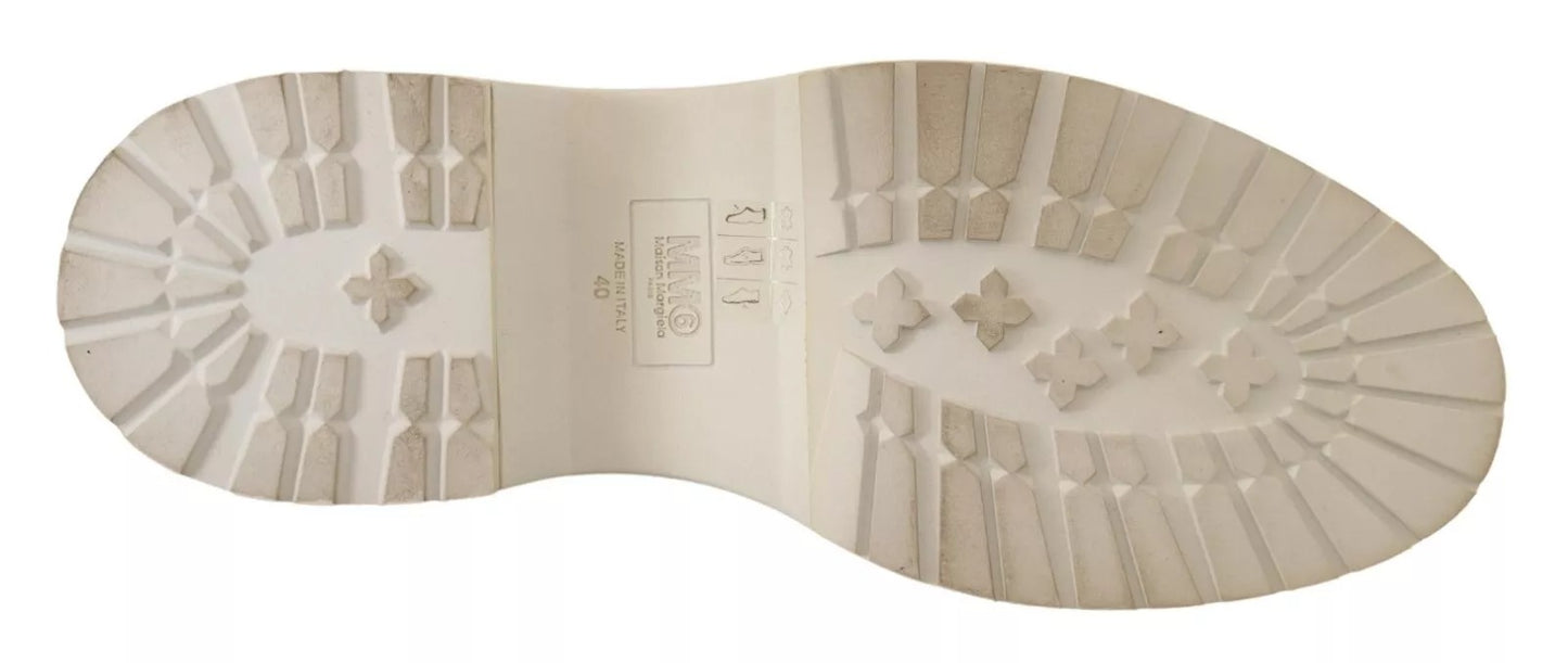 MM6 Maison Margiela White Leather Lace Up Sneakers Shoes
