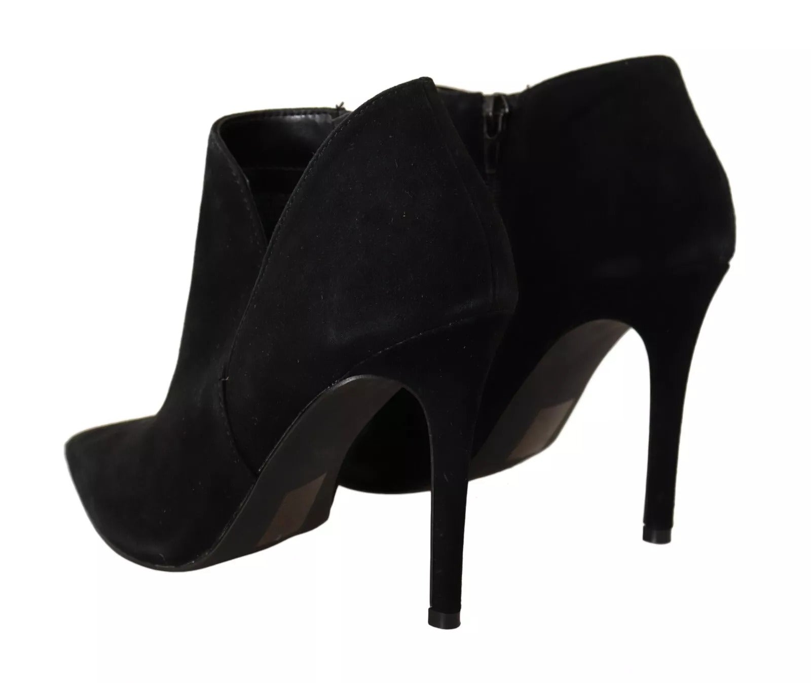 Steve Madden Black Suede Leather Stiletto Heel Boots