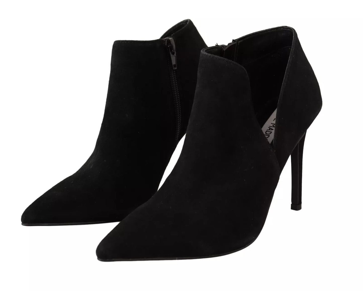 Steve Madden Black Suede Leather Stiletto Heel Boots