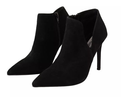Steve Madden Black Suede Leather Stiletto Heel Boots