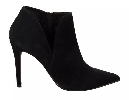 Steve Madden Black Suede Leather Stiletto Heel Boots